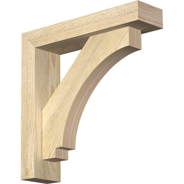 Ekena Millwork Imperial Block Rough Sawn Bracket w/ Offset Brace, Douglas Fir, 4"W x 16"D x 16"H BKT0402X16X16IMP05RDF - main